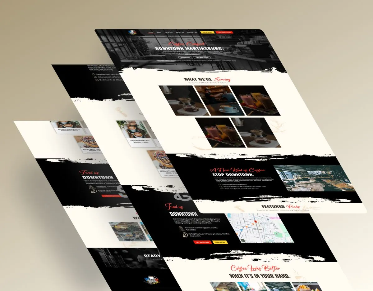 Coffee shop website design by Shakawat Hridoy