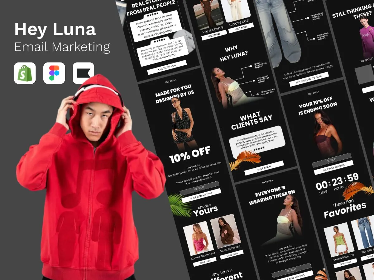 Email marketing design for Hey Luna by Shakawat Hridoy