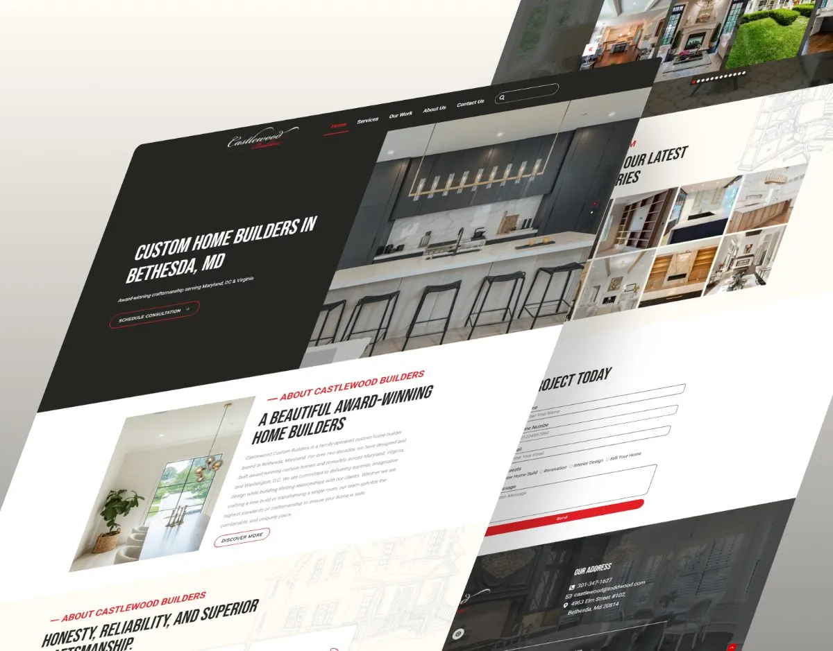 Custom home builder website design by Shakawat Hridoy