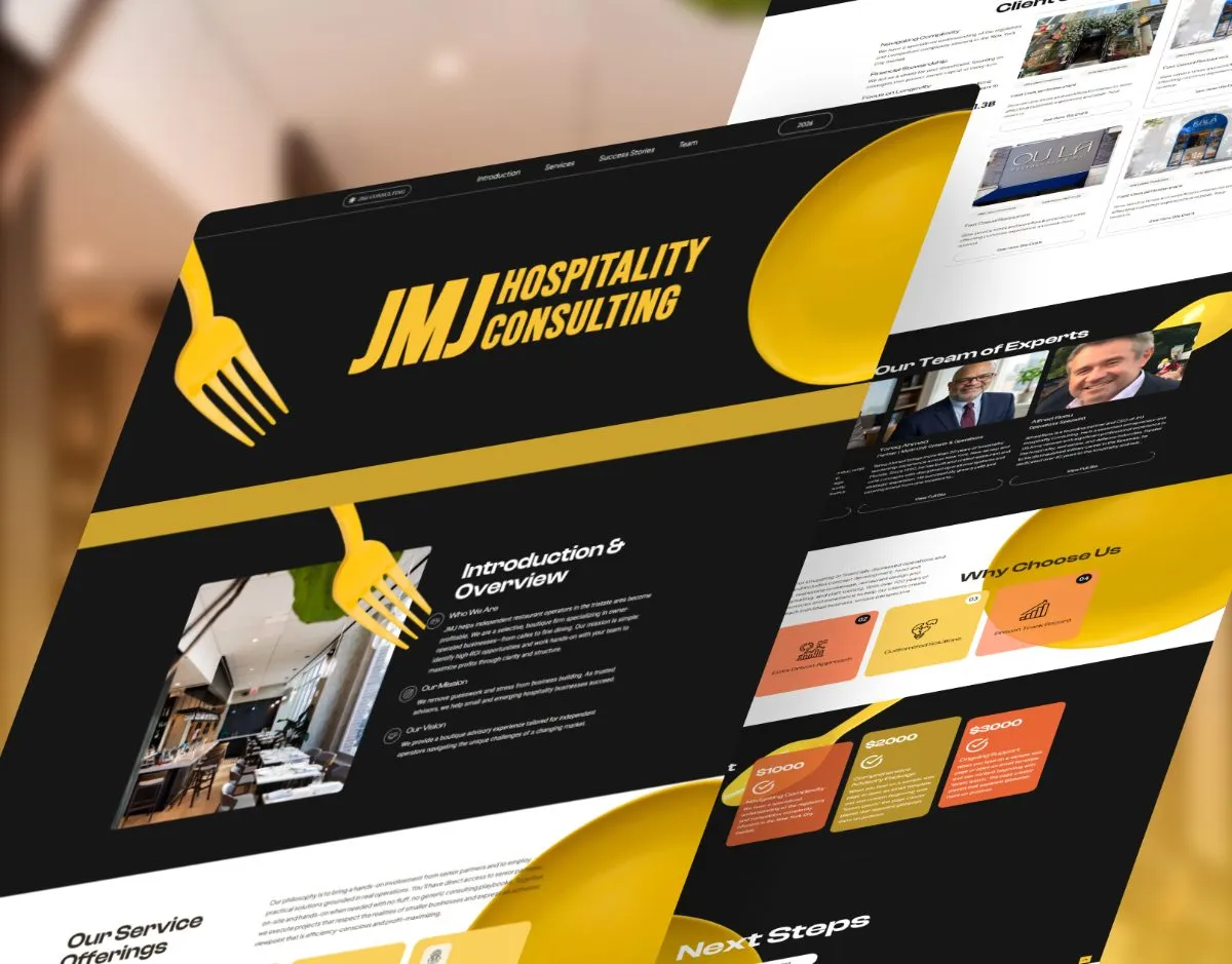 Hospitality consulting website design by Shakawat Hridoy