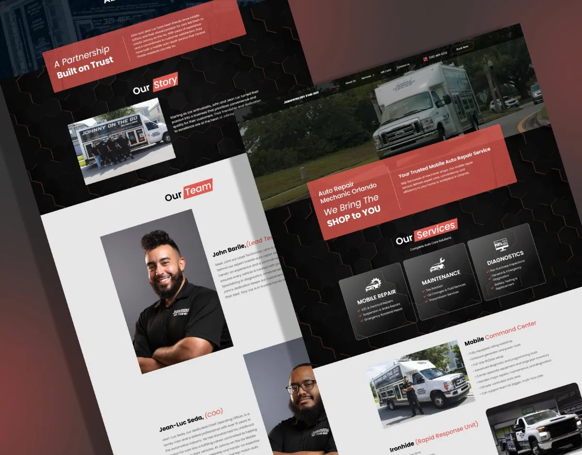 Mobile auto repair website design by Shakawat Hridoy