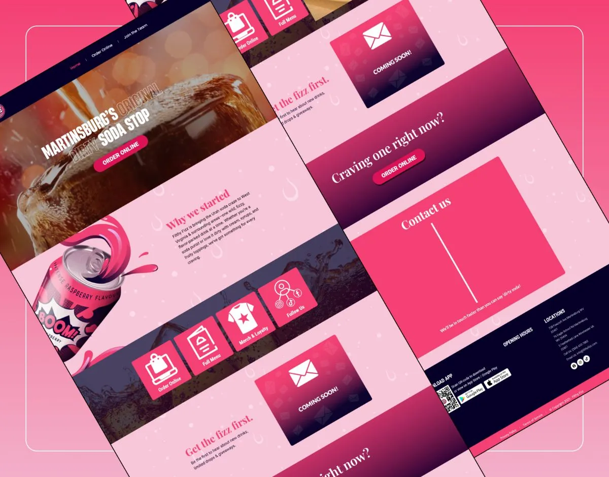 Dirty soda shop website design by Shakawat Hridoy
